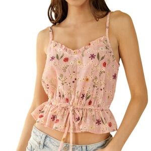 Floral Pink Sleeveless Top